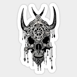 Tribal Tattoo Bulls Skull Sticker